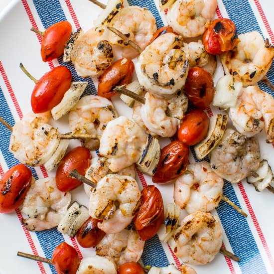 Grilled Rosemary Shrimp Skewers - Recipe photo by apleasantlittlekitchen