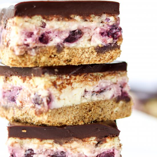Chocolate Cherry Cheesecake Bars - Recipe photo by whippeditup