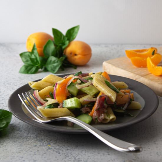 Apricot and Prosciutto Pasta Salad - Recipe photo by twistsandzests