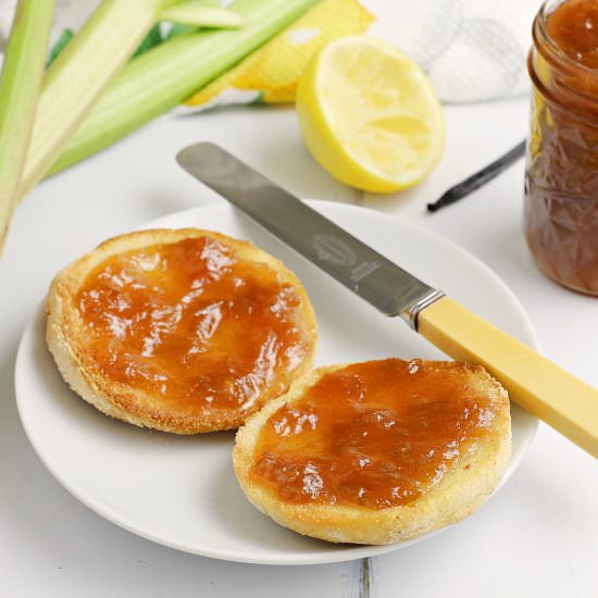 Rhubarb, Lemon and Vanilla Jam - Recipe photo by Fab Food 4 All
