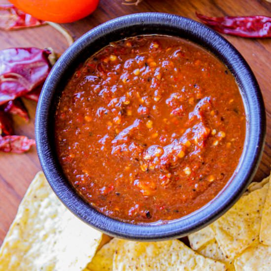 Roasted Arbol Chile Salsa - Recipe photo by HIldaskitchenblog
