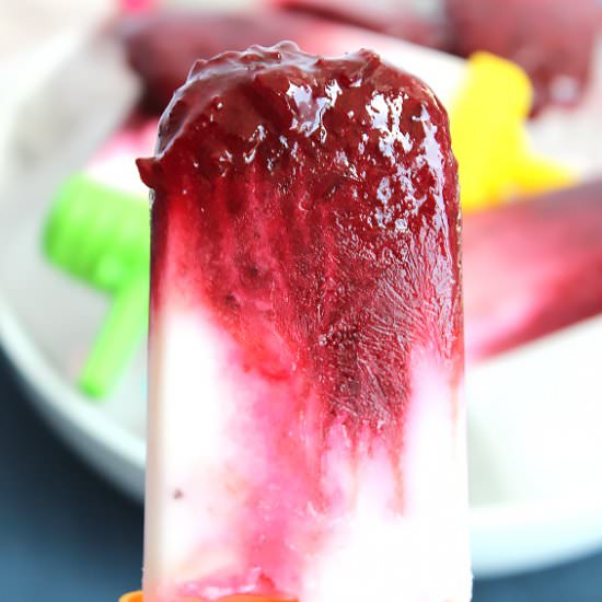 Homemade Cherry and Yogurt Popsicle - Recipe photo by SlowThe CookDown