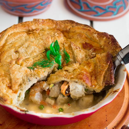 Seafood Pie in Puff Pastry - Recipe photo by Gday Souffle