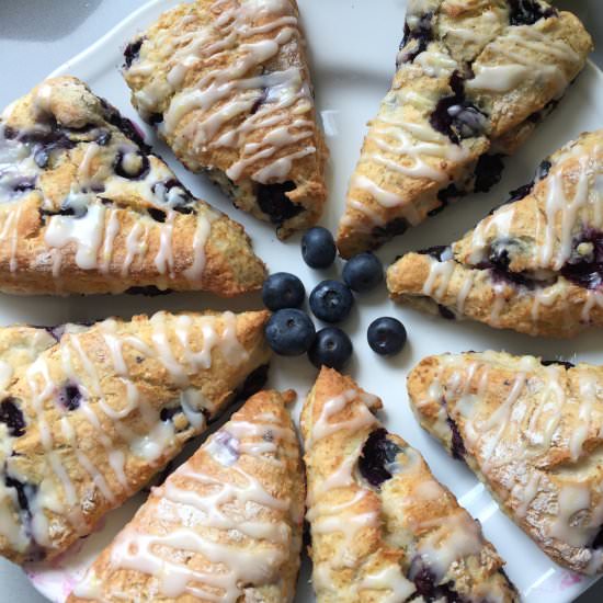 Lemon Glazed Blueberry Scones. - Recipe photo by TraditionaHomeBaking