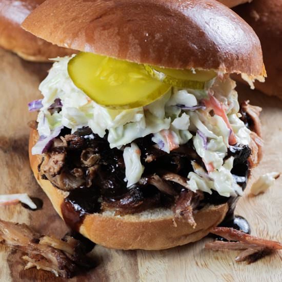 Smoked Pulled Pork Sandwich - Recipe photo by BBQing With The Nolands