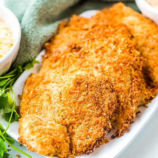 Parmesan Crusted Tilapia - Recipe photo by julieseatsandtreats