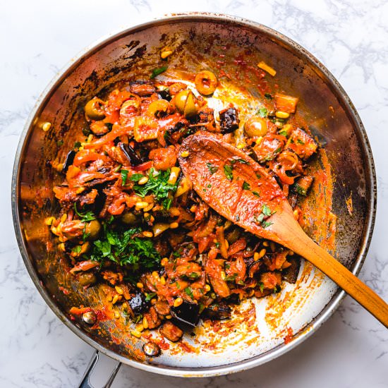 Eggplant Caponata - Recipe photo by sipandfeast