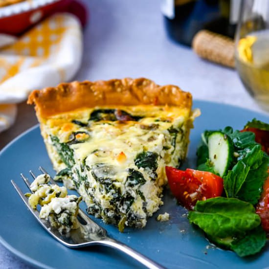 Fresh Spinach and Goat Cheese Quiche - Recipe photo by garlic and zest