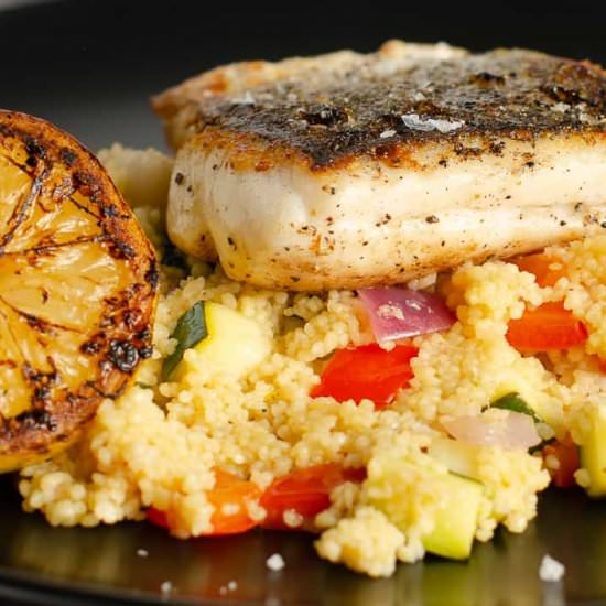 HAKE WITH LEMON COUSCOUS - Recipe photo by lostinf00d