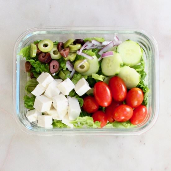 Meal Prep Greek Salad Bowl - Recipe photo by Rainbow Delicious