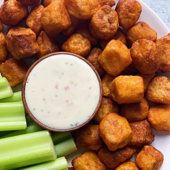 Healthy Buffalo Cauliflower Gnocchi - Recipe photo by Donut Worry Be Healthy