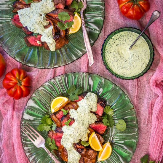 Bistek with Cilantro Garlic Sauce - Recipe photo by primalwellnesscoach