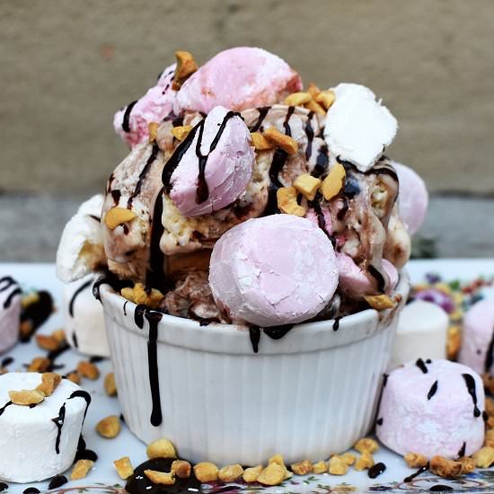 Rocky Road Ice Cream - Recipe photo by lightscamerabake