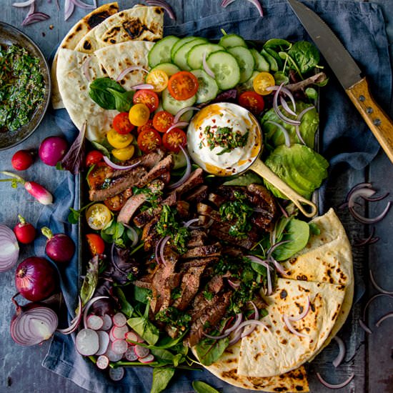 Chimichurri Steak Salad - Recipe photo by KitchenSanctuary