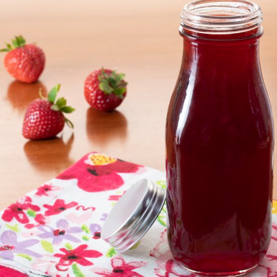 Strawberry Simple Syrup - Recipe photo by For the Love of Cooking