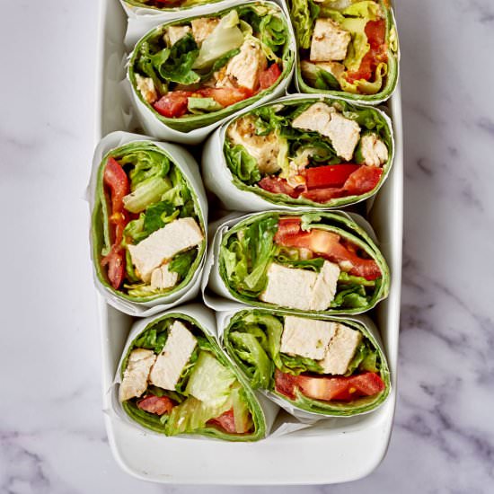 Chicken Caesar Salad Wraps - Recipe photo by proportionalplate