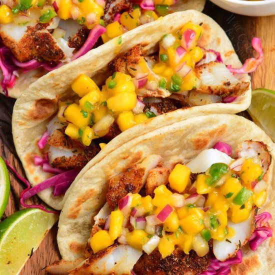 BLACKENED FISH TACOS - Recipe photo by WillCookForSmiles