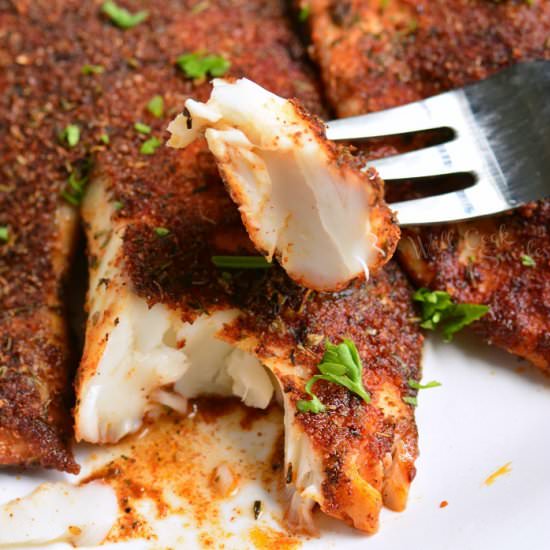 BLACKENED TILAPIA - Recipe photo by WillCookForSmiles