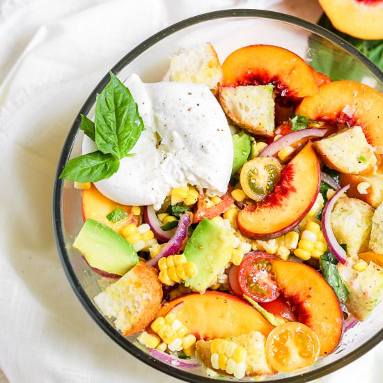 Peachy Panzanella - Recipe photo by SprinklesandSeaSalt