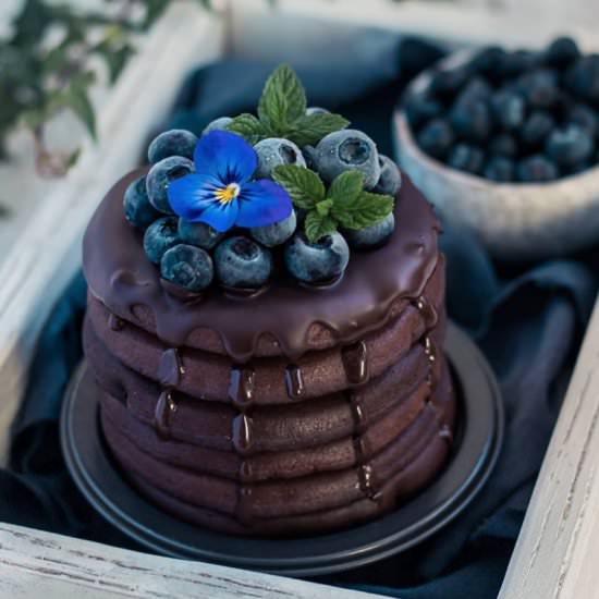 Chickpea flour chocolate pancakes - Recipe photo by RainbowInMyKitchen
