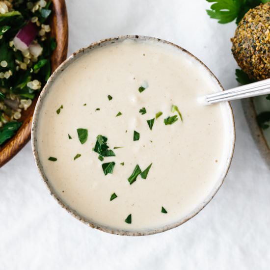 Tahini Sauce - Recipe photo by Downshiftology