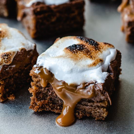 Caramel S'mores Bars - Recipe photo by kickassbaker