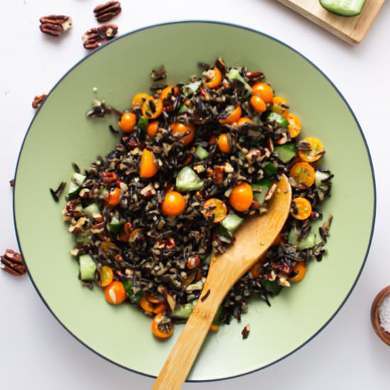 Wild Rice Salad with Roasted Garlic - Recipe photo by twistsandzests