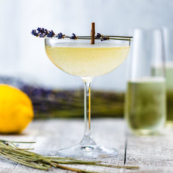 Lavender French 75 - Recipe photo by sipandfeast