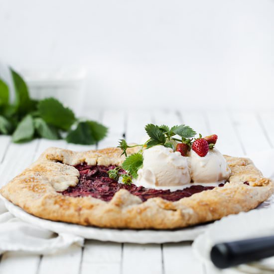 Lemon Curd Wild Strawberry Galette - Recipe photo by ONEarmedMAMA