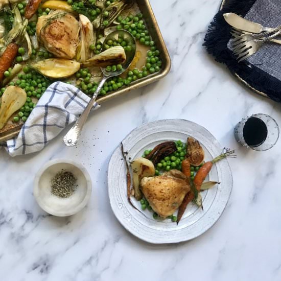 Chicken Tray Bake with Veggies - Recipe photo by Marisa Churchill