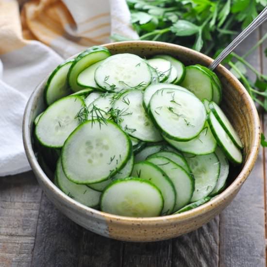 Cucumber Salad with Vinegar - Recipe photo by The Seasoned Mom