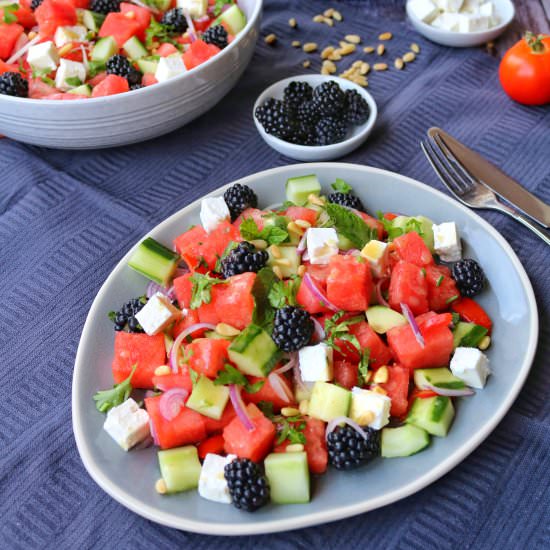 Melone-Feta Salat mit Brombeeren - Recipe photo by Feelgoodfoodandmore