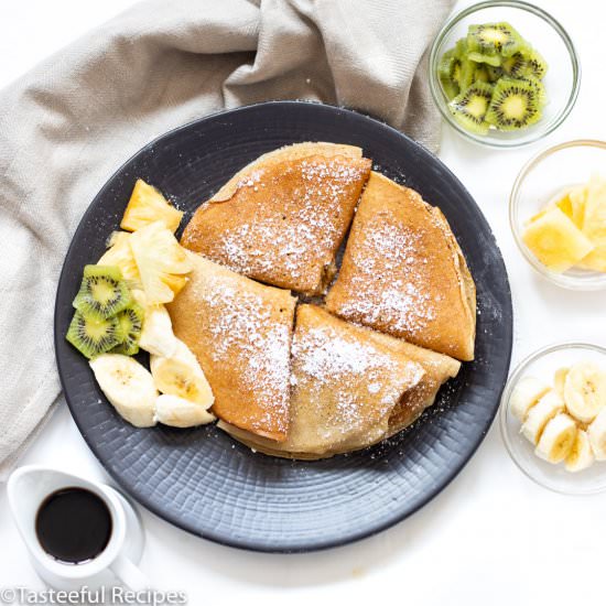 Plantain Crepes & Brown Sugar Syrup - Recipe photo by Tasteefulrecipes