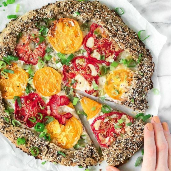 Tomato + Green Onion Galette | V+GF - Recipe photo by The Plant Riot