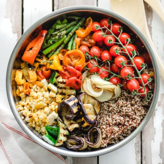 Quinoa Salad with Grilled Veggies - Recipe photo by The Plant Riot