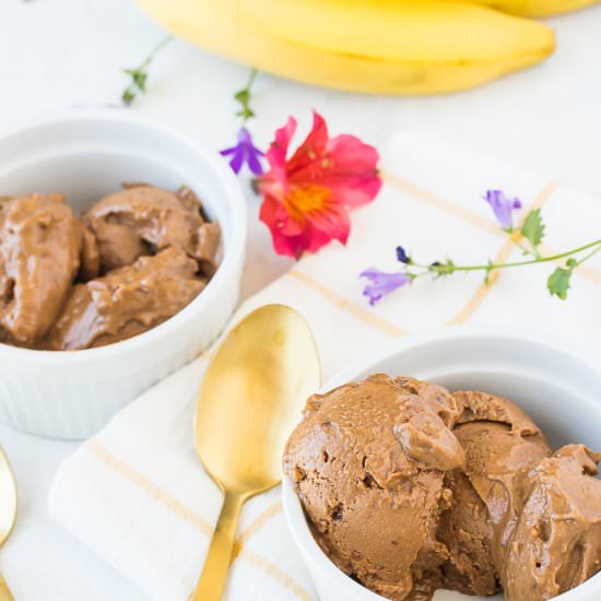 Vegan Chocolate Banana Ice Cream - Recipe photo by cleaneatingkitchen
