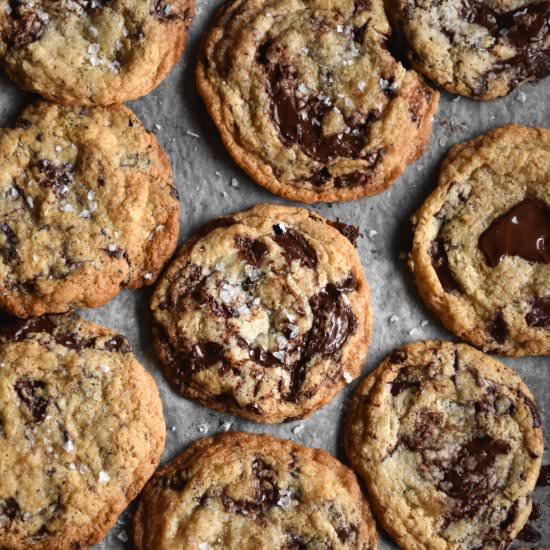 Vegan gluten free choc chip cookies - Recipe photo by georgeats