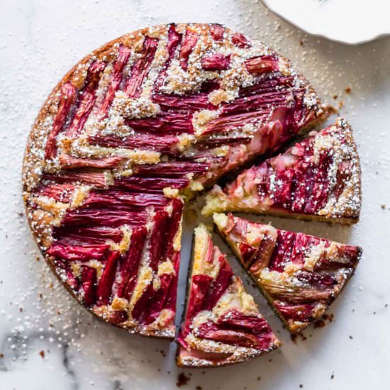 Rhubarb Cake - Recipe photo by katiebirdbakes