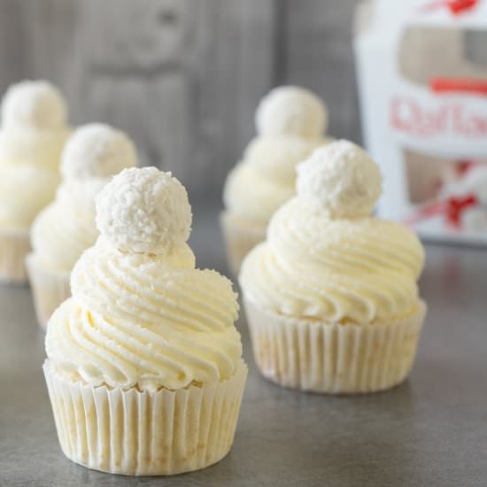 Raffaello Cupcakes - Recipe photo by El Mundo Eats