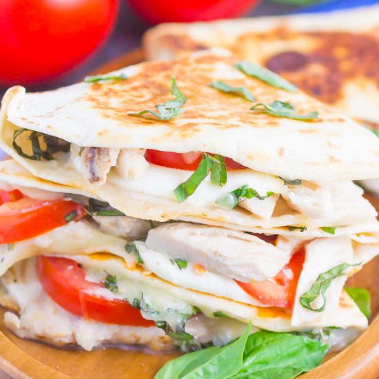 Chicken Caprese Quesadillas - Recipe photo by pumpkinnspice