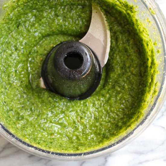 Homemade Basil Pesto Sauce - Recipe photo by suebeehomemaker