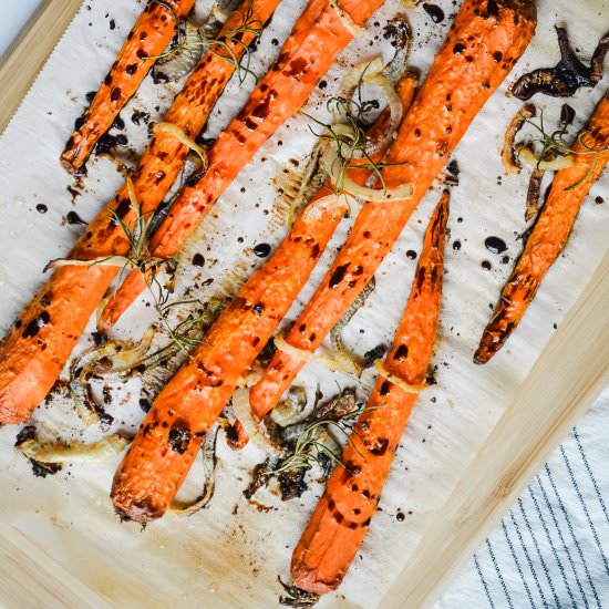 Roasted Carrots w/ Onions/Rosemary - Recipe photo by theradiantchef