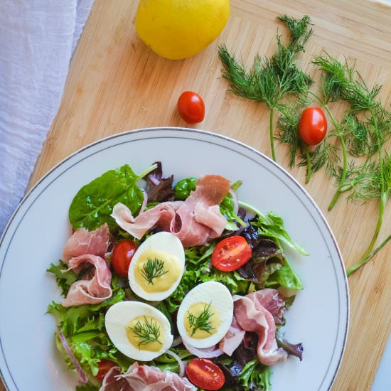 Deviled Egg Salad w/ Prosciutto - Recipe photo by theradiantchef