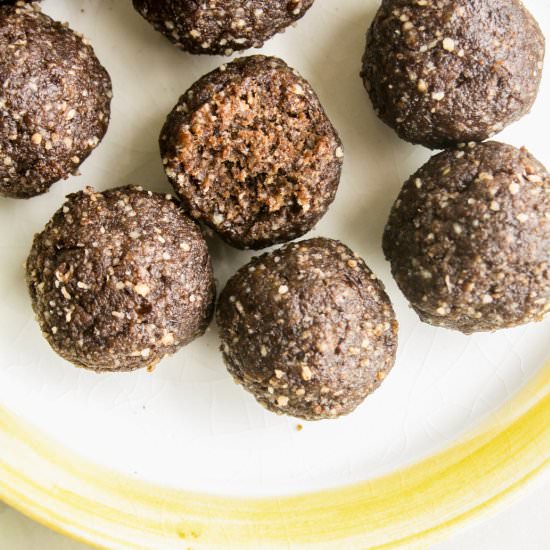 Coconut Peanut Butter Energy Bites - Recipe photo by The Desserted Girl