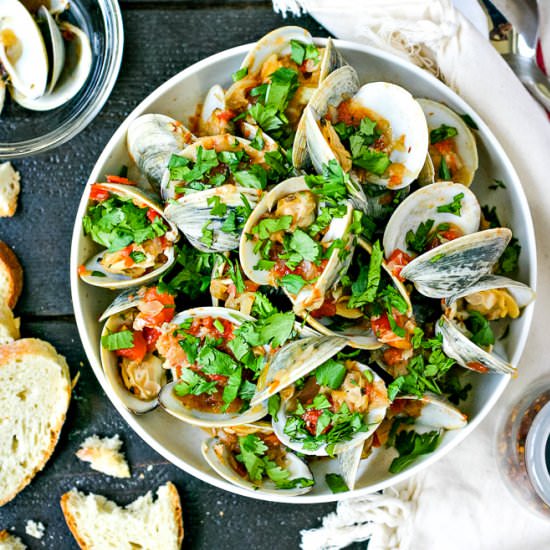 Spicy Steamed Clams - Recipe photo by EverydayMaven
