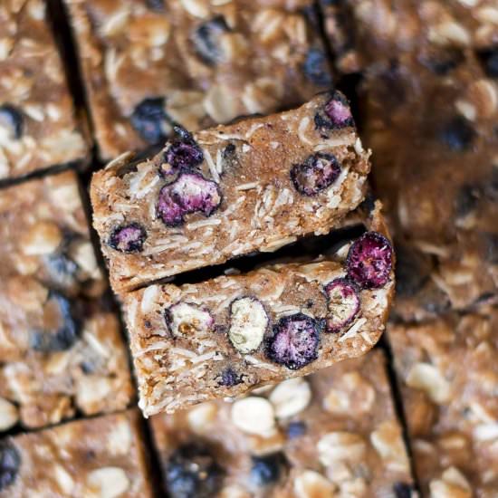 No Bake Almond Blueberry Oat Bars - Recipe photo by Whisk in Wellness