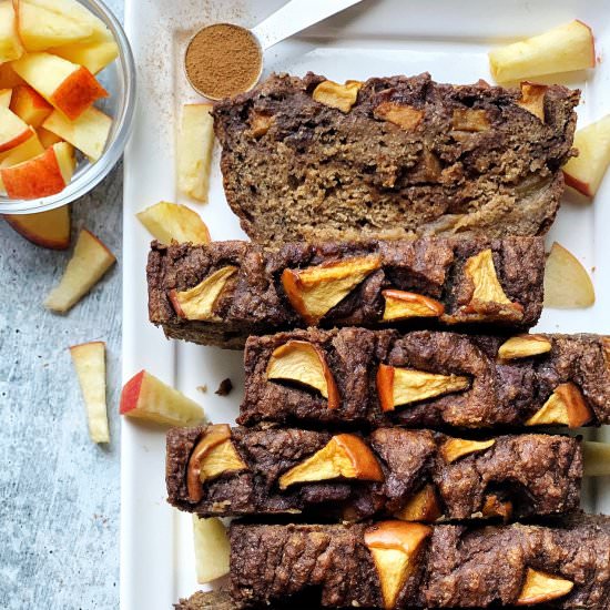 Apple Cinnamon Bun Banana Bread - Recipe photo by Donut Worry Be Healthy