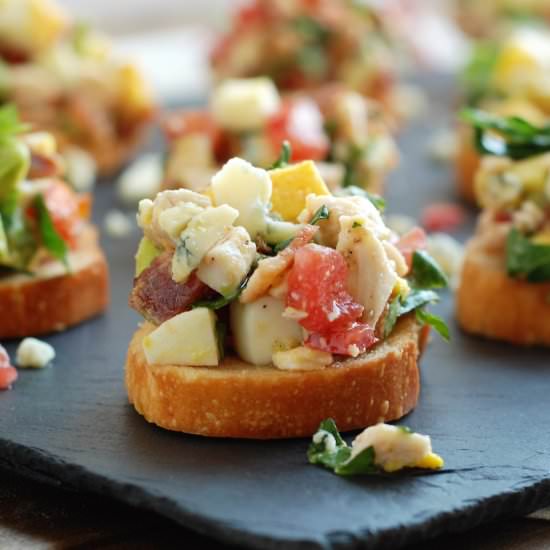 Cobb Salad Crostini - Recipe photo by fleurdelectable