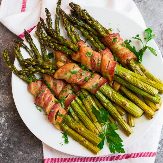 Bacon Wrapped Asparagus - Recipe photo by wellplated