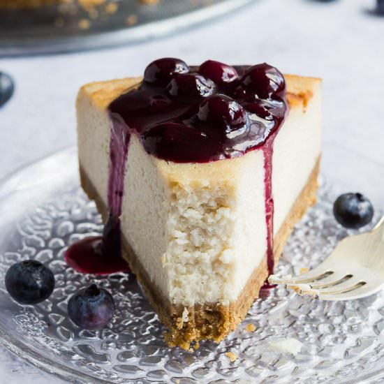 Vegan Lemon Blueberry Cheesecake - Recipe photo by Domestic Gothess
